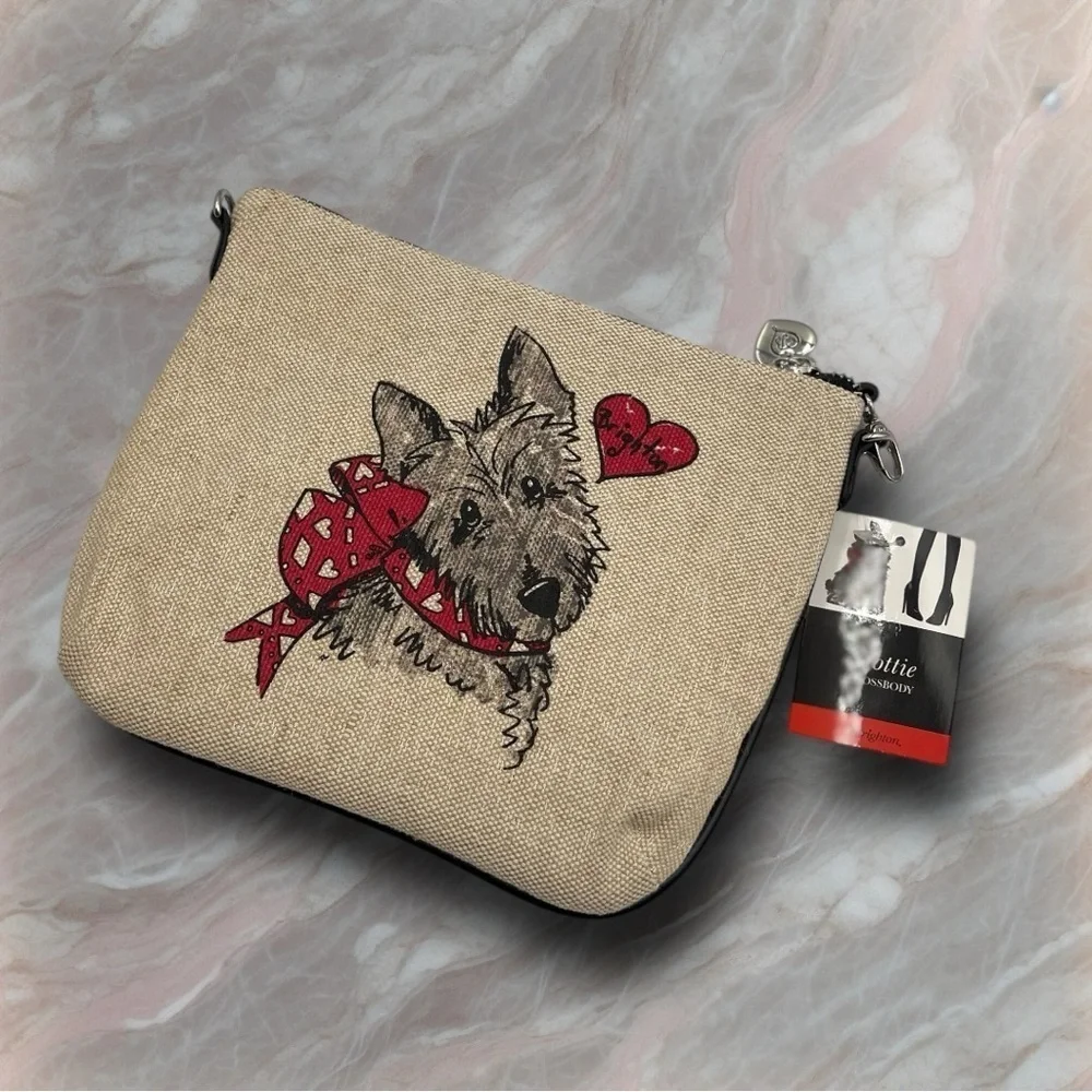 Brighton NWT Scottie Crossbody Canvas Purse Bag Detachable Strap D26499